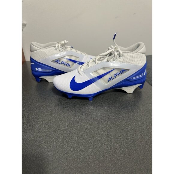 Nike Alpha Menace 4 Pro Football Cleats FD7037-103 White Royal Blue Size 9 - Picture 5 of 10